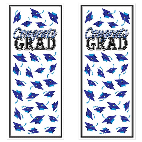 Beistle Congrats Grad Door Covers, 2ct. in Blue | 6ft x 30" | Michaels®